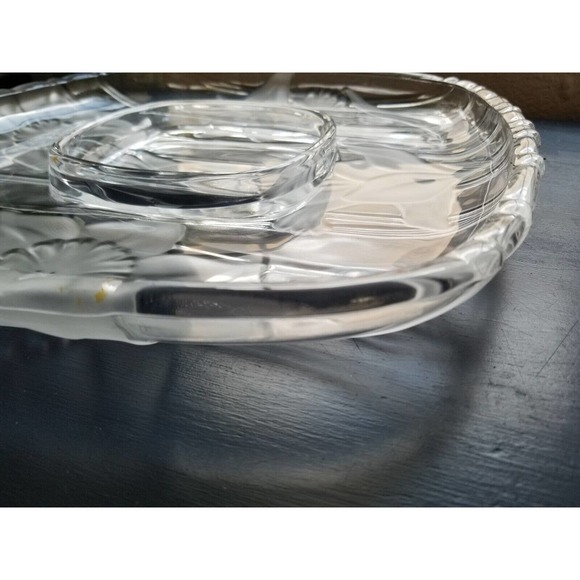 NEW Fifth Avenue Crystal Narcissus 13" Inch Chip And Dip Frosted Crystal - Picture 3 of 7